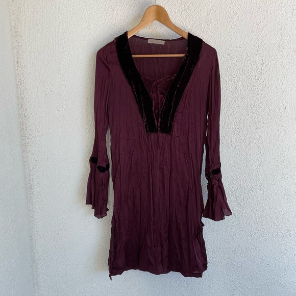 Whimsygoth Velvet Lace Up Tunic Dress top - Picture 2 of 6